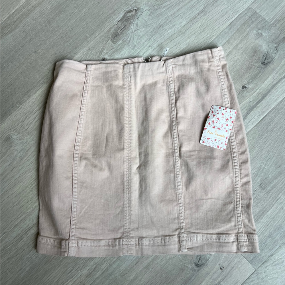 Free People Light Academia Skirt in Stone Women's Size 6 NWT